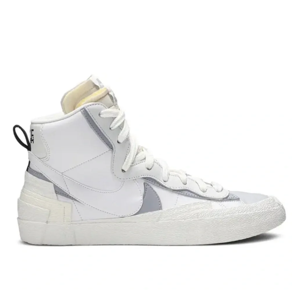 Nike sacai x Blazer Mid White Grey Tennis Shoe Sneakers - Picture 2 of 14